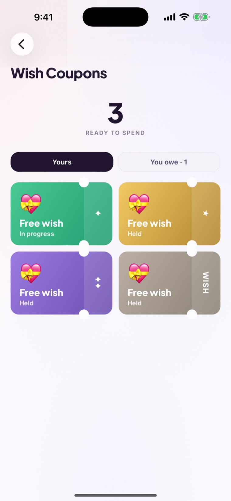 Wish coupons wallet